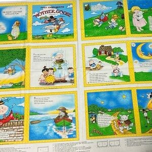Mary Engelbreit Mother Goose Fabric Panel Padded Baby Book